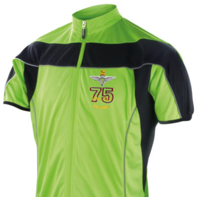 Short Sleeved Performance Bike Top - Lime Green - Ardennes 75th (Para)