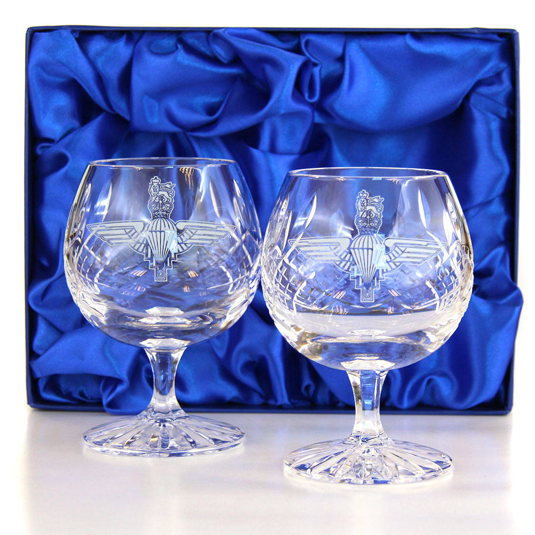 Personalised Engraved Pair Of Crystal Cut Wine Glasses With Presentation Box 