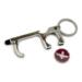 Metal Door Opener Keyring with Touch Stylus, Bottle Opener and Trolley Coin - Para