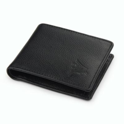 Embossed Black Deluxe Leather Wallet with Gift Box - Pegasus