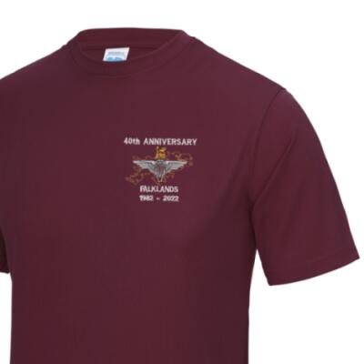Gym/Training T-Shirt - Maroon - Falklands 40th