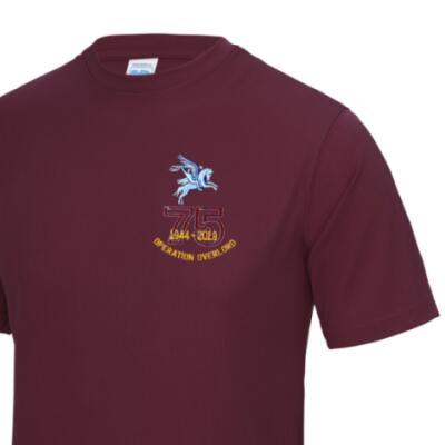 Gym/Training T-Shirt - Maroon - Operation Overlord 75th (Pegasus)