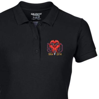 Lady's Polo Shirt - Black - Red Devils 50th