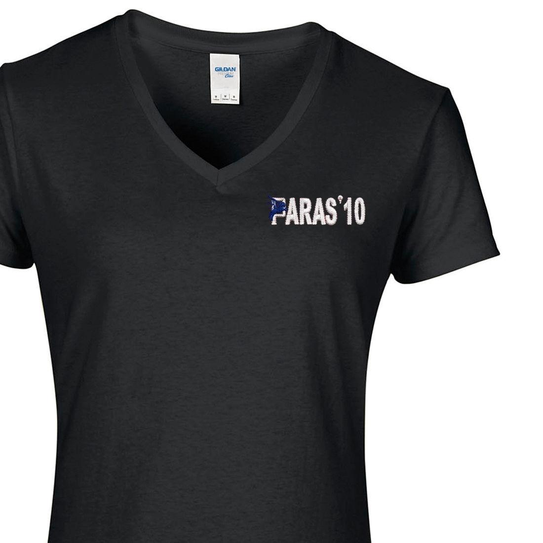 Lady's V-Neck T-Shirt - Black - Paras 10