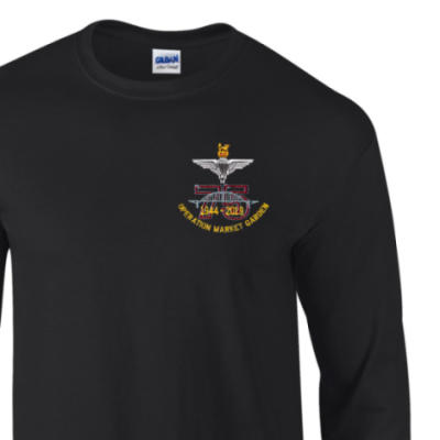 Long Sleeved T-Shirt - Black - Operation Market Garden 75th (Para)