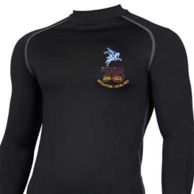 Long Sleeved Thermal Top - Black - Operation Overlord 75th (Pegasus)