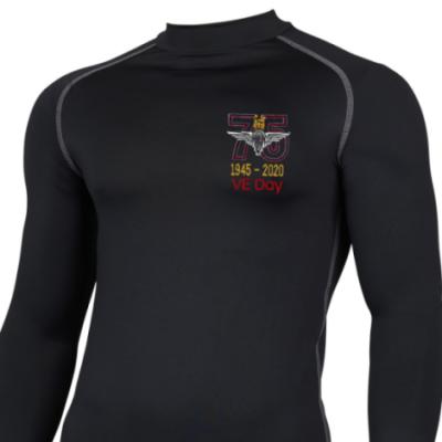 Long Sleeved Thermal Top - Black - VE Day 75th (Para)