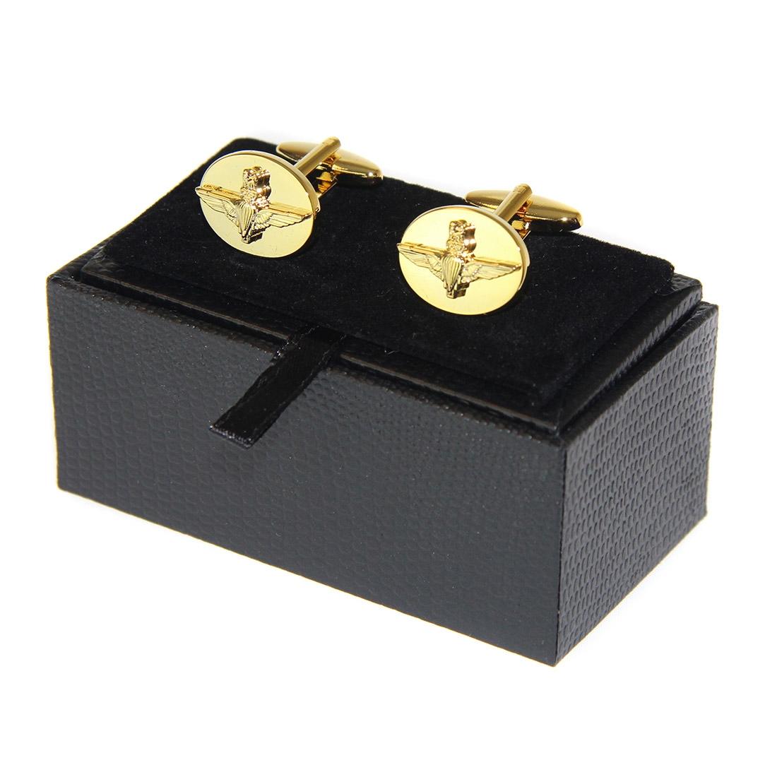 Oval Embossed Cufflinks (Gilt Plated) - The Airborne Shop