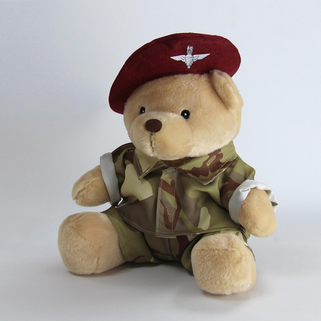Para Teddy Bear with Uniform and Beret (10in)