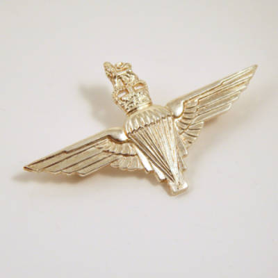Sterling Silver Parachute Regiment Cap Badge (Brooch Fitting) 