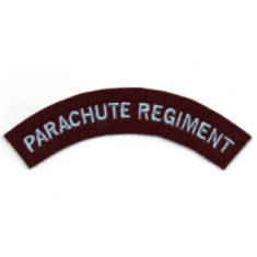 Parachute Regiment Shoulder Flashes Pair (L Blue Text On Maroon)