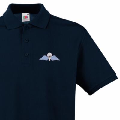 *CLEARANCE* Polo Shirt, Large, Navy, Jump Wings