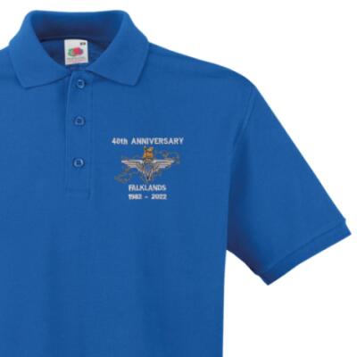 *CLEARANCE* Polo Shirt, XXL, Royal Blue, Falklands 40th