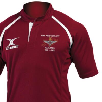 Rugby Shirt (Gilbert Branded) - Maroon - Falklands 40th