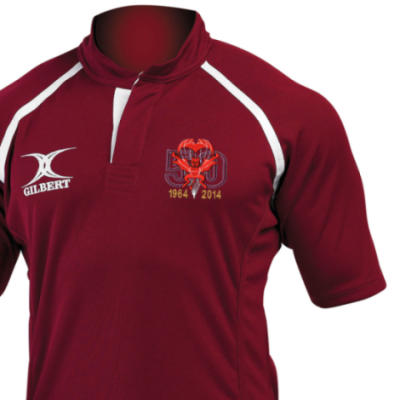 Rugby Shirt (Gilbert Branded) - Maroon - Red Devils 50th