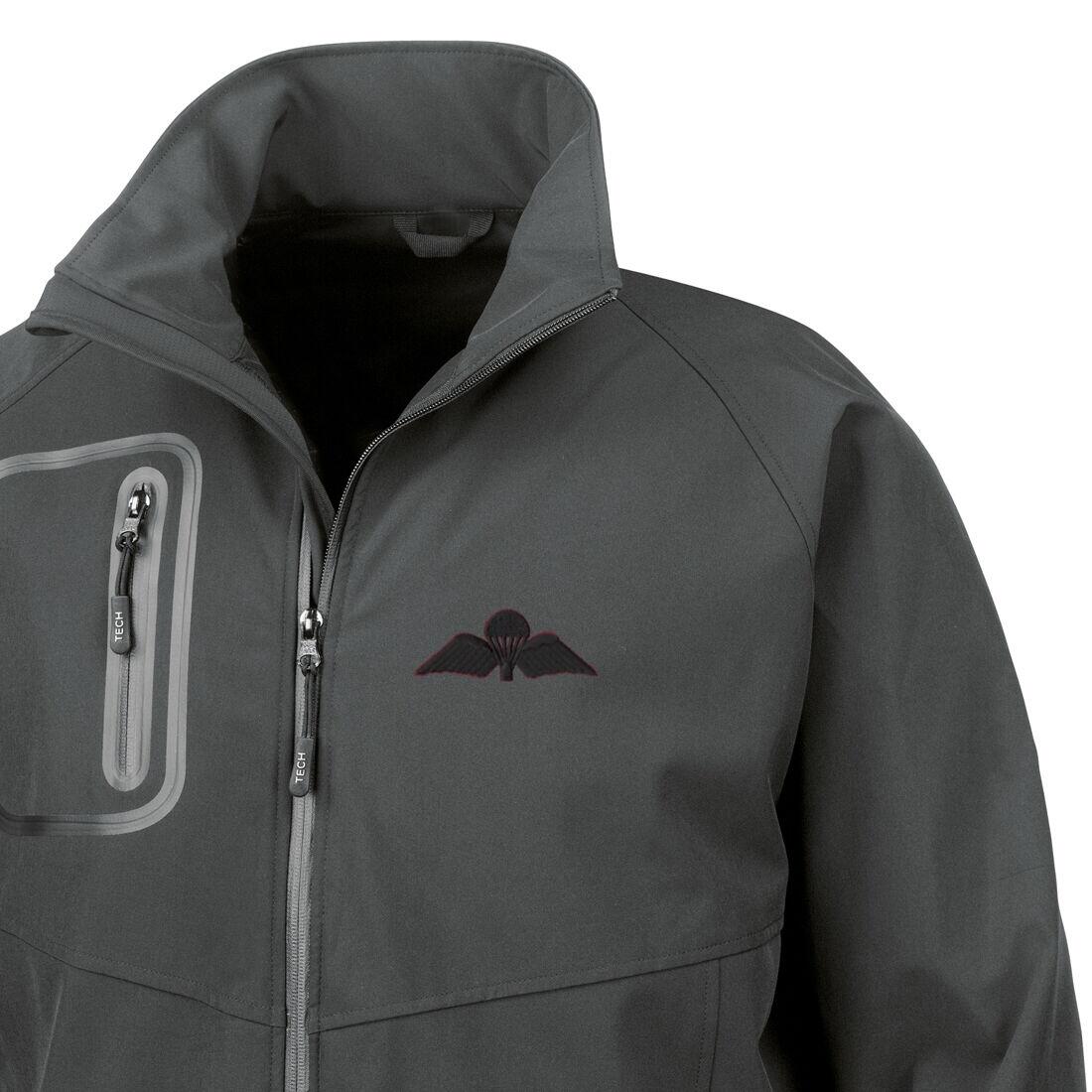*CLEARANCE* Softshell Jacket, XL, Black, Jump Wings (Black Subdued)
