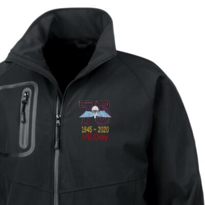 Softshell Jacket - Black - VE Day 75th (Jump Wings)