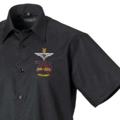 Short Sleeved Shirt - Black - Ardennes 75th (Para)