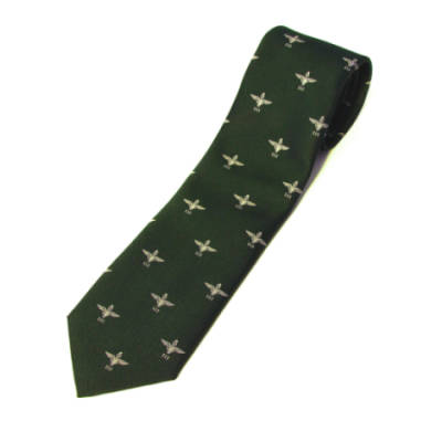 Tie, 3 Para Cap Badge on Green (Polyester)