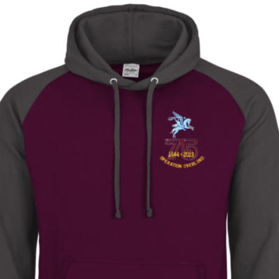 Two-Tone Hoody - Maroon / Grey - Operation Overlord 75th (Pegasus)