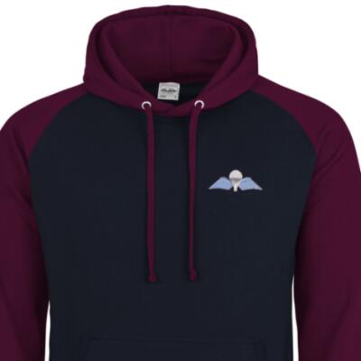 *CLEARANCE* Two-Tone Hoody, Large, Navy / Maroon, Jump Wings