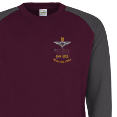Two-Tone Sweatshirt - Maroon / Grey - Operation Tonga 75th (Para)