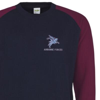 *CLEARANCE* Two-Tone Sweatshirt, XL, Navy / Maroon, Pegasus Airborne Forces
