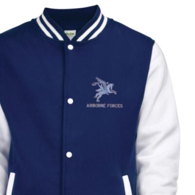 *CLEARANCE* Varsity Jacket, Large, Navy Blue / White, Pegasus Airborne Forces, Pegasus Back Embroidery