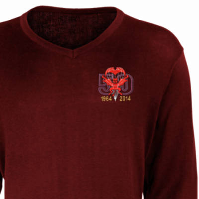 V-Neck Pullover / Sweater - Maroon - Red Devils 50th