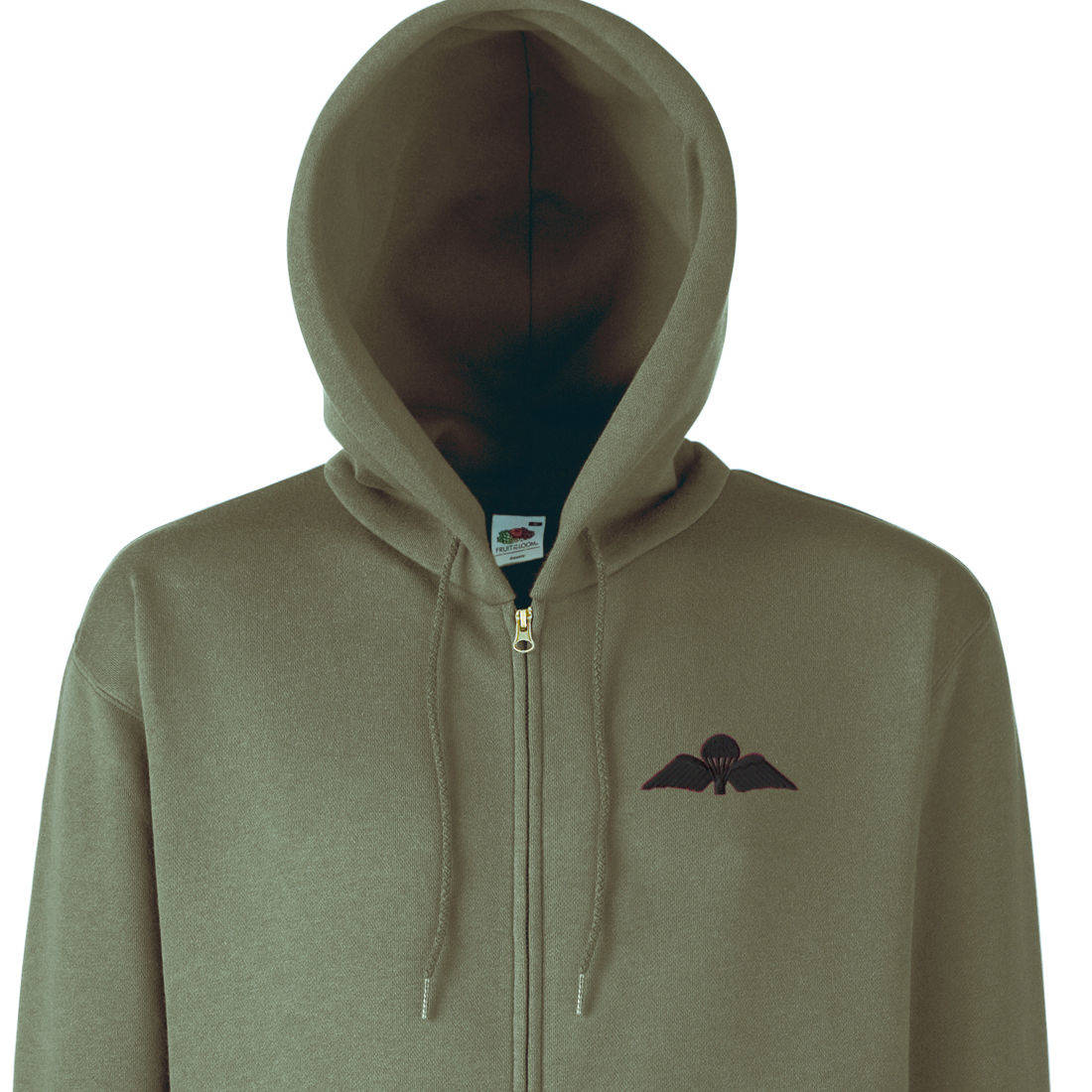 subdued brown zip up